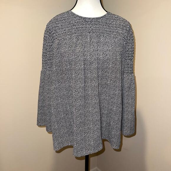 Michael Kors Georgette Smocked Bell Sleeve Floral Print Peasant Blouse Size M - Picture 4 of 14